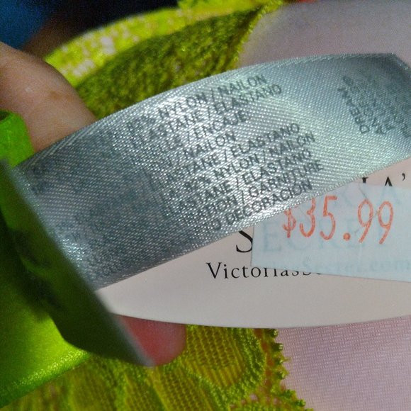NWT VICTORIA SECRET (32B)Lime green/yellow Dream Angels - Picture 7 of 10